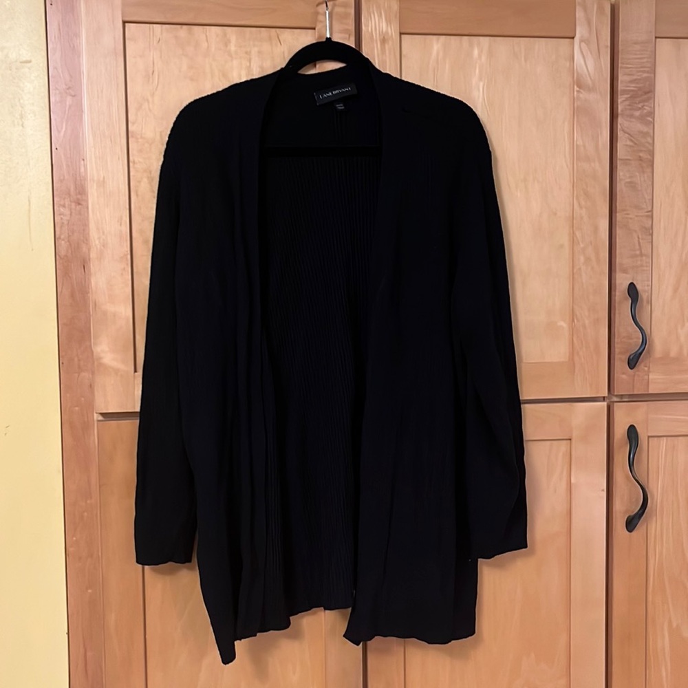 Lane Bryant Black open cardigan size 22-24 buttons on sleeves